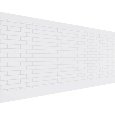 Ekena Millwork 44"H x 94 1/2"W Subway Brick PVC Wainscot Paneling Kit WPK44X94SBK